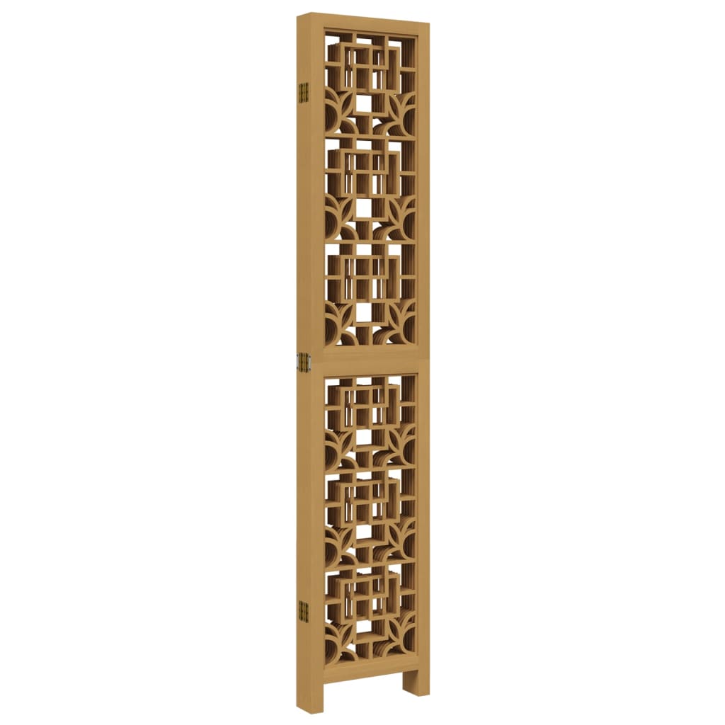 Divisorio Ambienti 6 Pannelli Marrone Legno Massello Paulownia - homemem39
