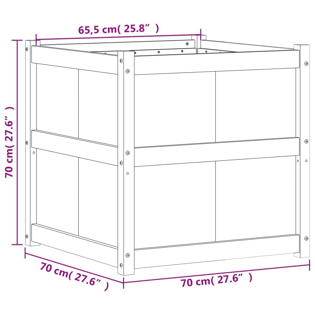Fioriera da Giardino 70x70x70 cm in Legno di Pino Impregnato - homemem39