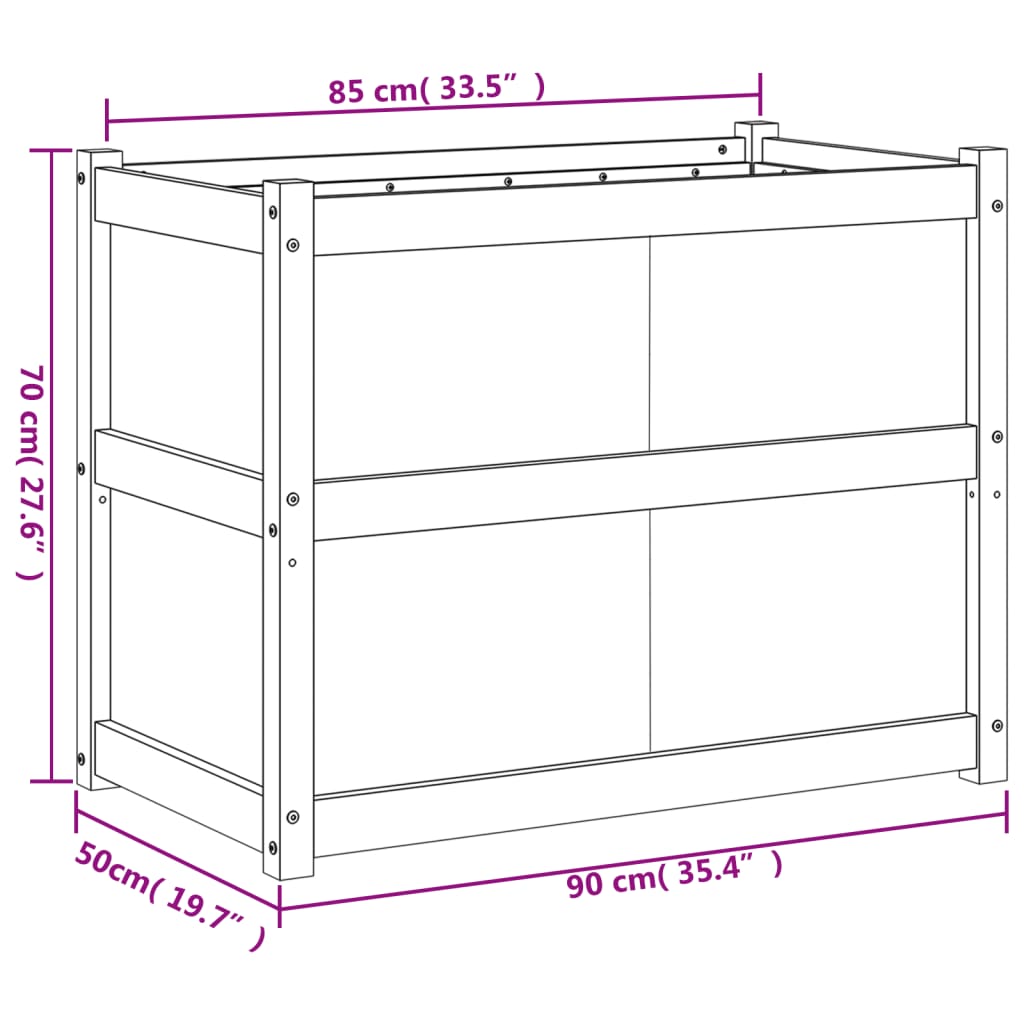 Fioriera da Giardino 90x50x70 cm in Legno di Pino Impregnato | homemem39