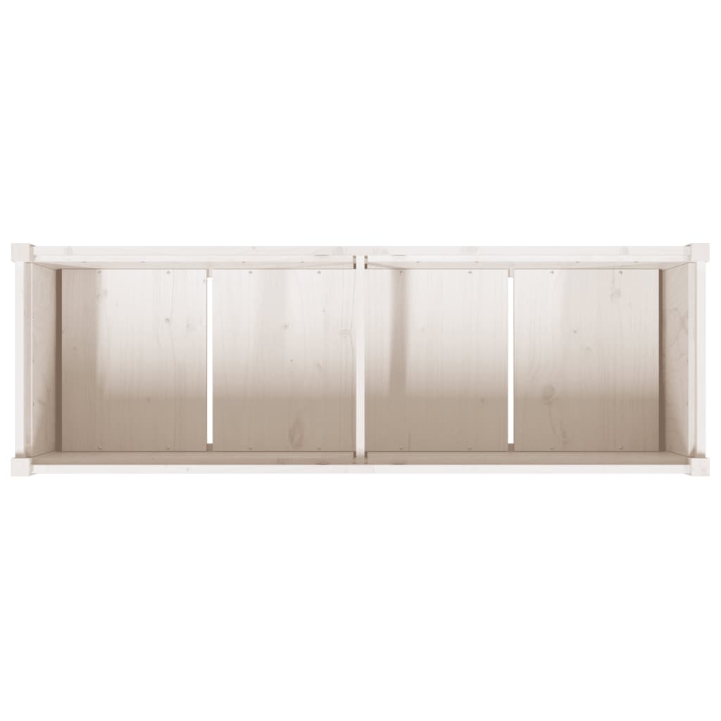 Fioriera da Giardino Bianca 150x50x70 cm Legno Massello di Pino - homemem39