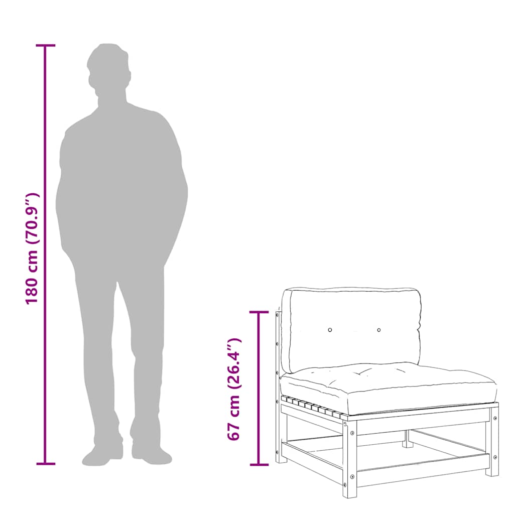 Divano Angolare Giardino Cuscini Marrone Cera Massello di Pino - homemem39