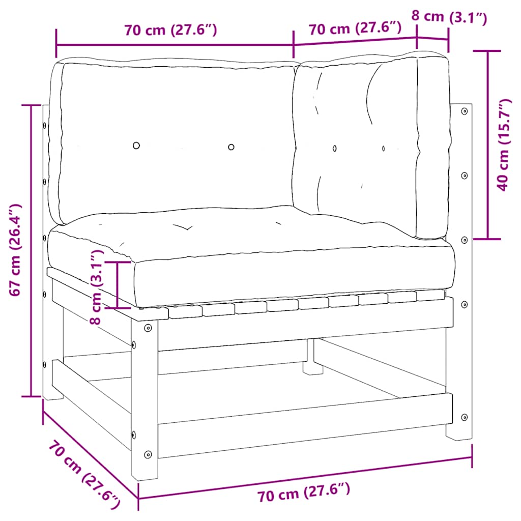 Divano Angolare da Giardino con Cuscini Legno Impregnato Pino | homemem39