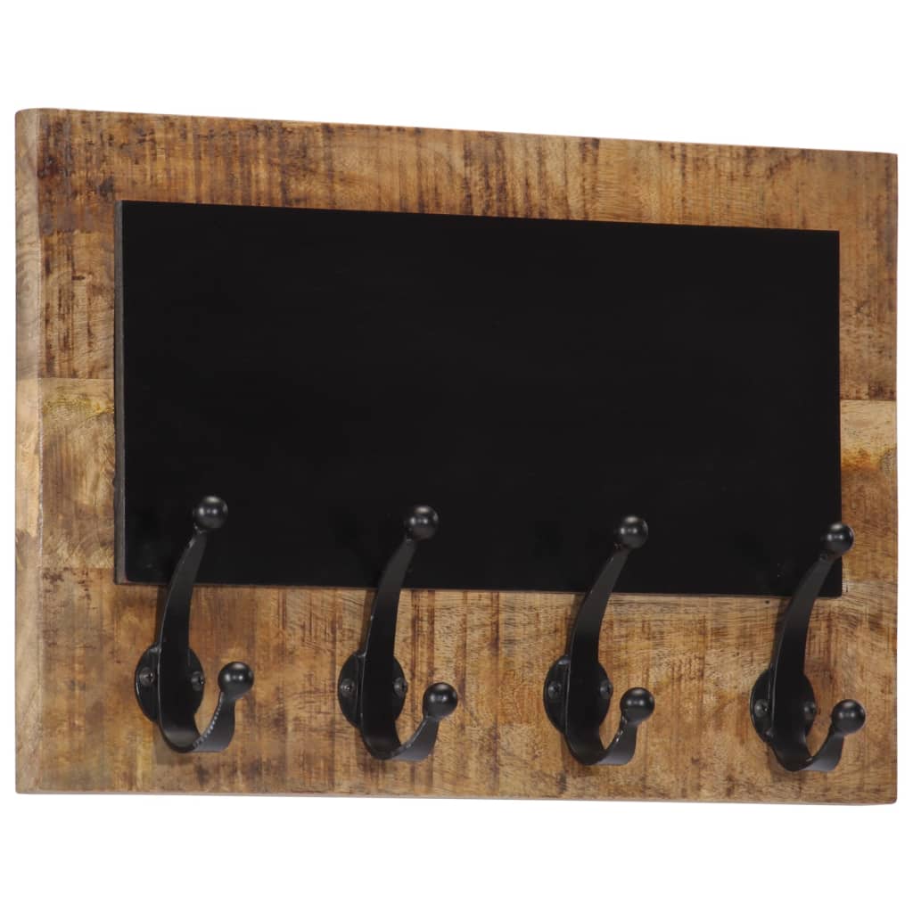 Appendiabiti da Parete con 4 Ganci 2pz Legno Massello di Mango | homemem39