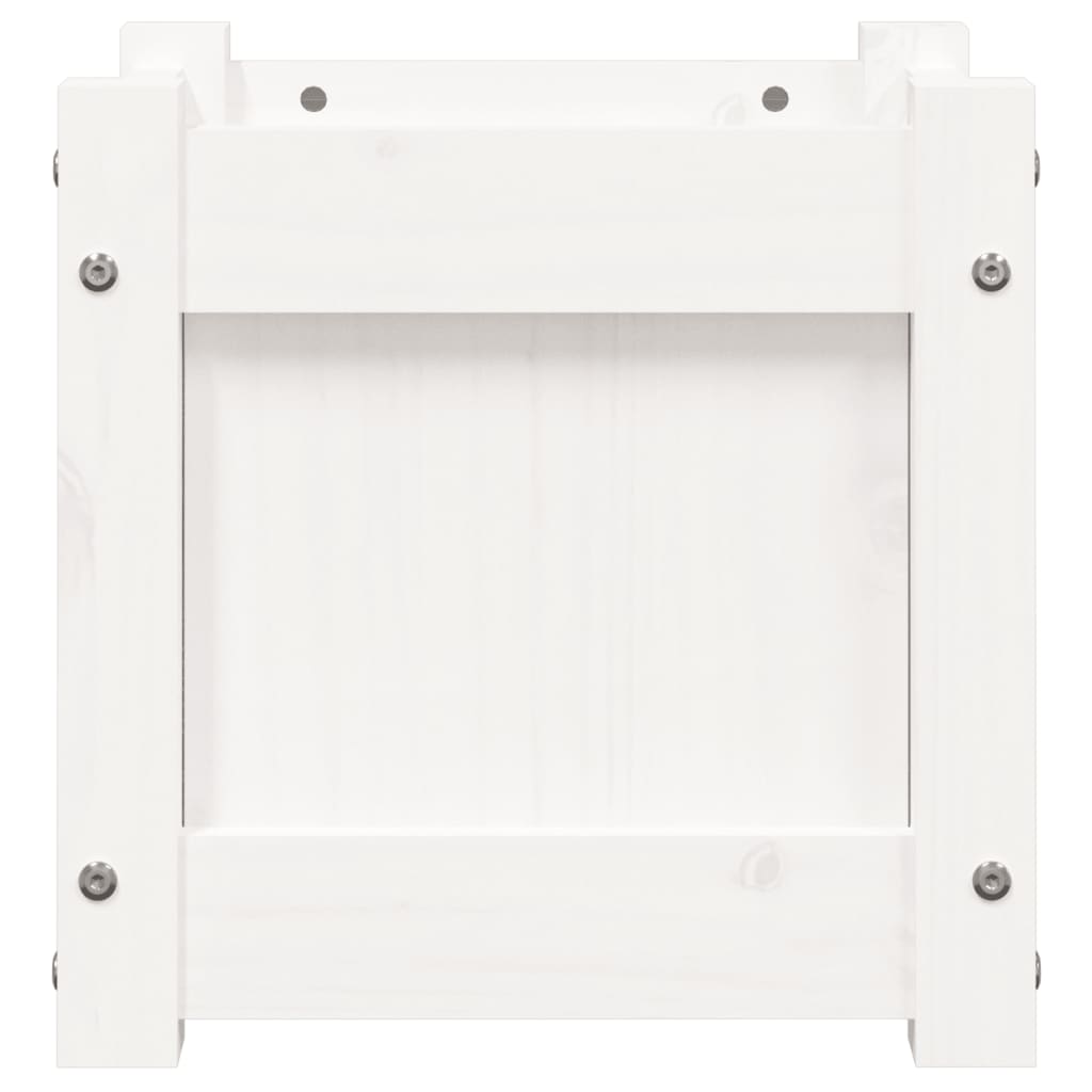 Fioriera da Giardino Bianca 31x31x31 cm Legno Massello di Pino