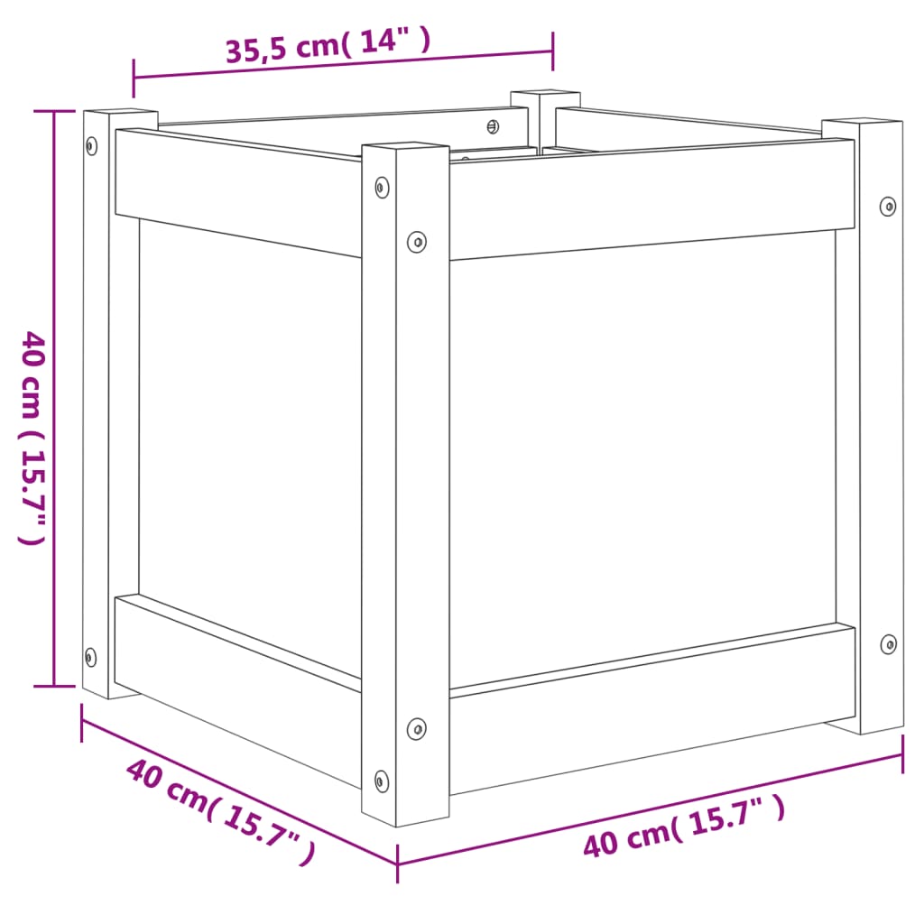 Fioriera da Giardino 40x40x40 cm in Legno di Pino Impregnato | homemem39