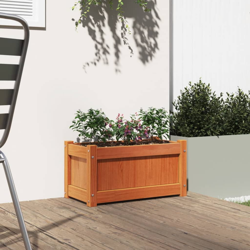 Fioriera Giardino Marrone Cera 60x31x31 cm Legno Massello Pino