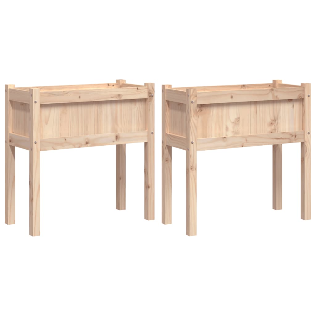 Fioriere da Giardino 2 pz con Gambe in Legno Massello di Pino - homemem39
