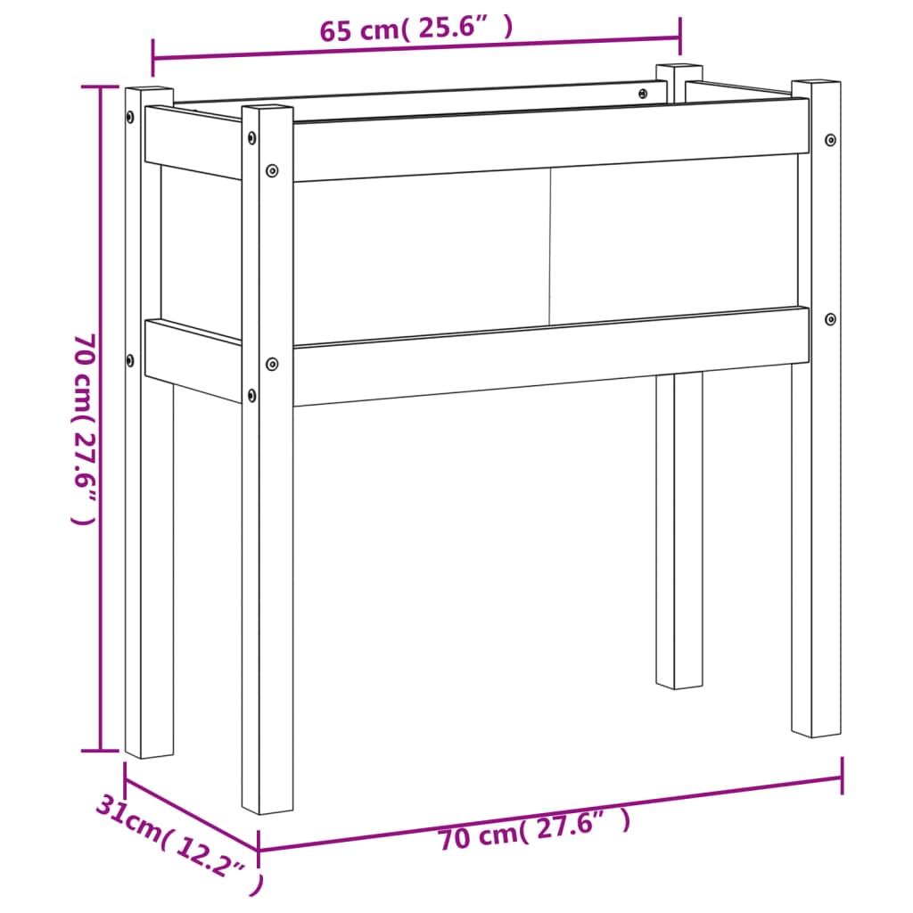 Fioriere da Giardino 2 pz con Gambe in Legno di Pino Impregnato | homemem39