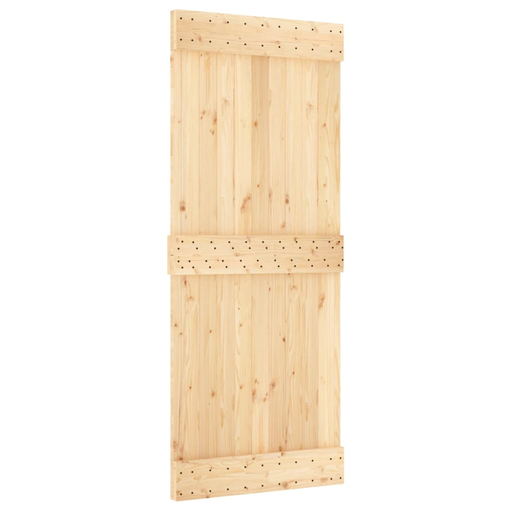 Porta Scorrevole con Set Hardware 85x210 cm Legno Massello Pino - homemem39