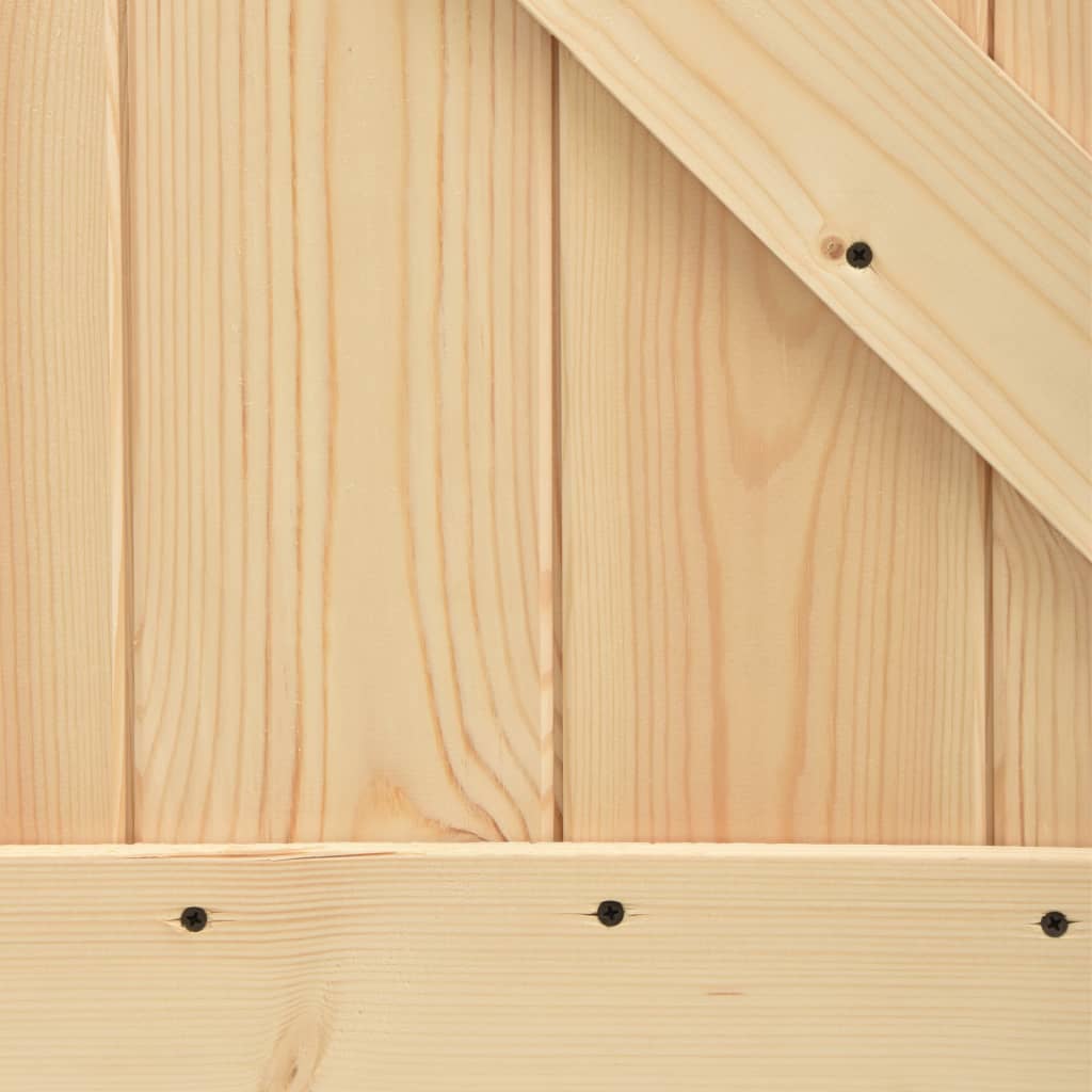 Porta Scorrevole con Set Hardware 90x210 cm Legno Massello Pino - homemem39