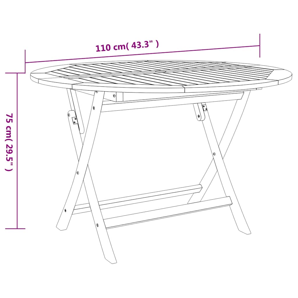 Set da Pranzo per Giardino 5 pz in Legno Massello di Acacia | homemem39