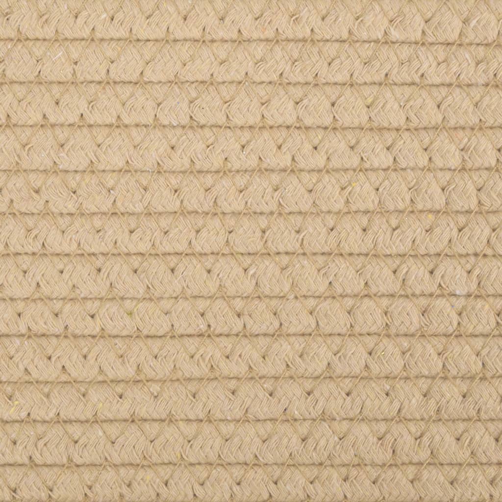 Cestino Portaoggetti Beige e Bianco Ø40x25 cm in Cotone - homemem39
