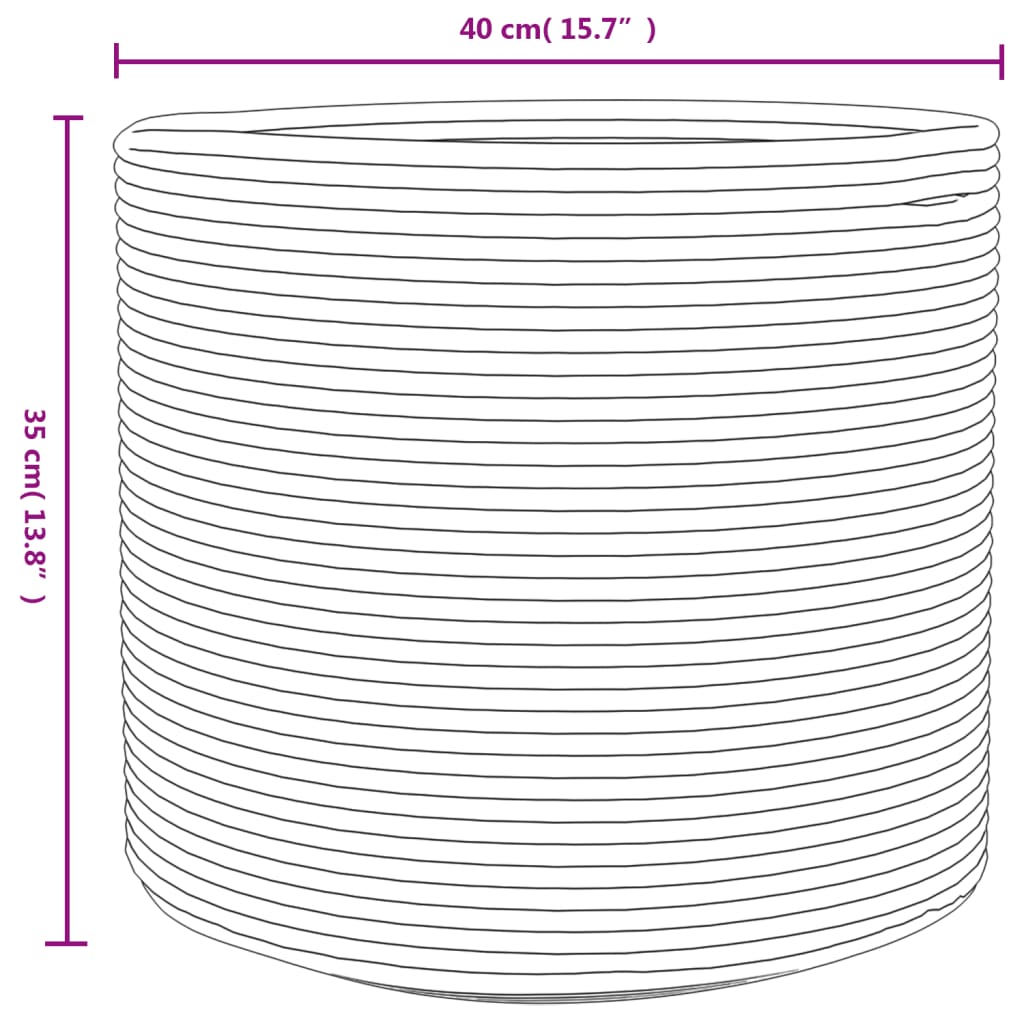 Cestino Portaoggetti Marrone e Bianco Ø40x35 cm in Cotone | homemem39