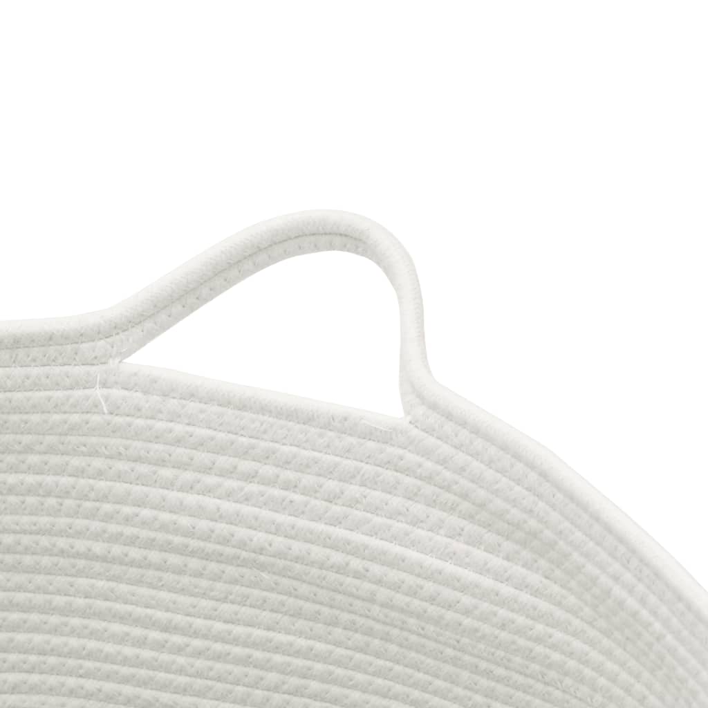 Cesto per Biancheria Beige e Bianco Ø55x36 cm in Cotone - homemem39