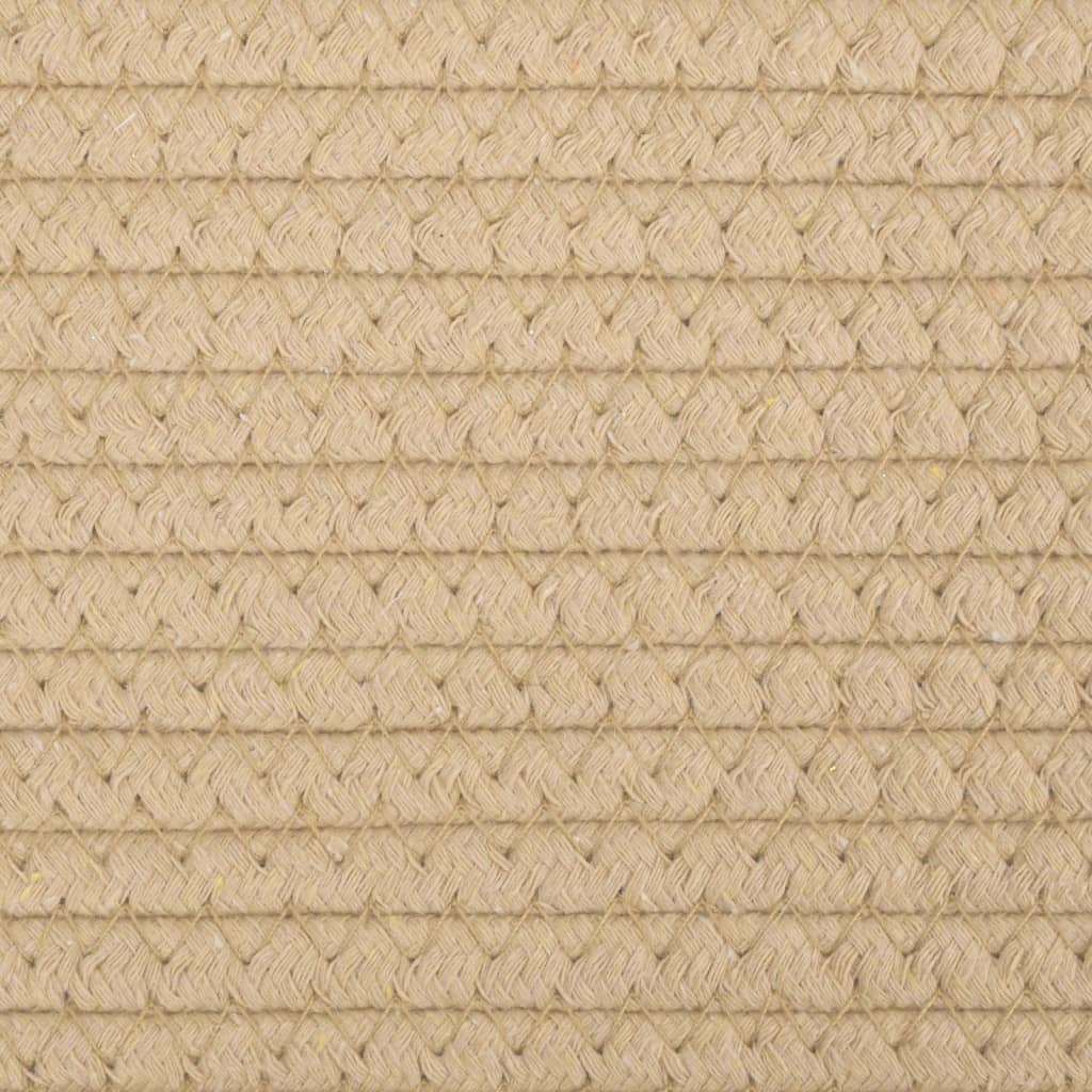 Cesto per Biancheria Beige e Bianco Ø60x36 cm in Cotone - homemem39
