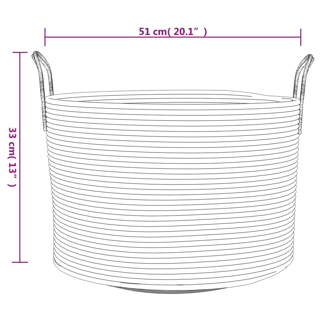 Cestino Portaoggetti Beige e Bianco Ø51x33 cm in Cotone | homemem39