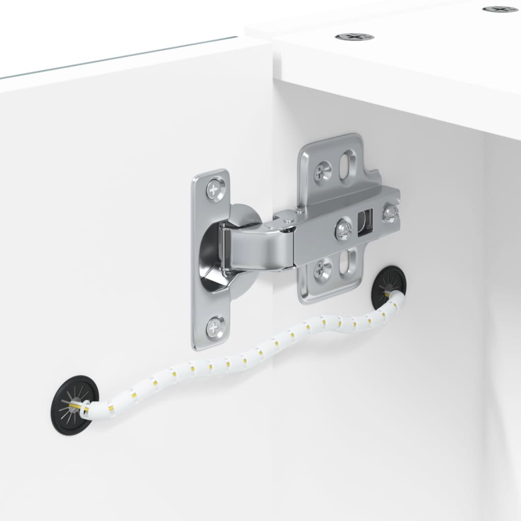 Armadietto Bagno con Specchio e LED Bianco 60x13x52 cm - homemem39