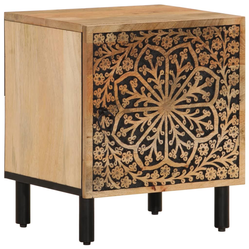 Comodino 40x33x46 cm in Legno Massello di Mango