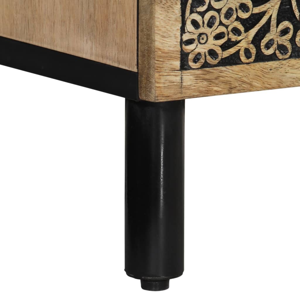 Comodino 40x33x46 cm in Legno Massello di Mango | homemem39