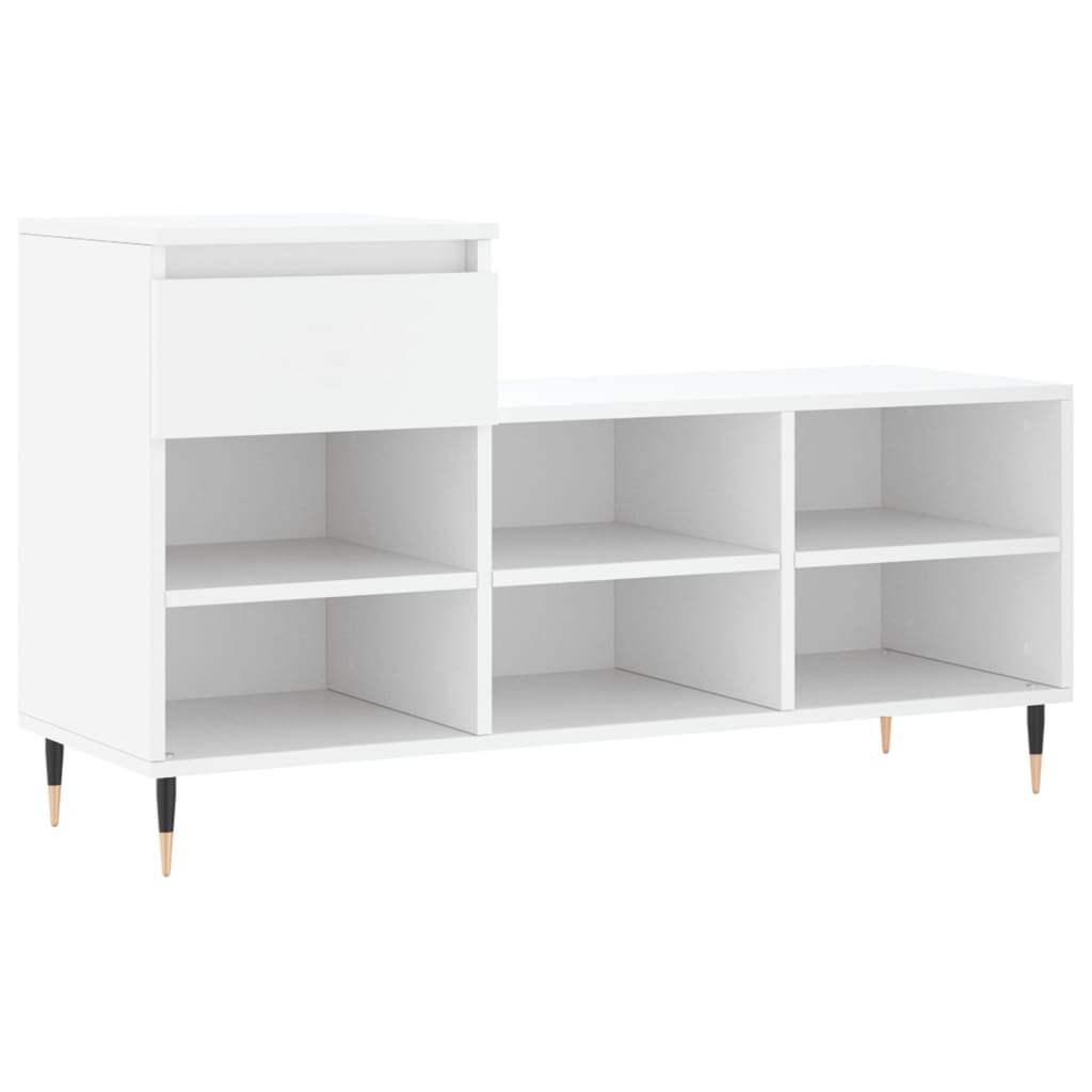 Scarpiera Bianca 102x36x60 cm in Legno Multistrato - homemem39