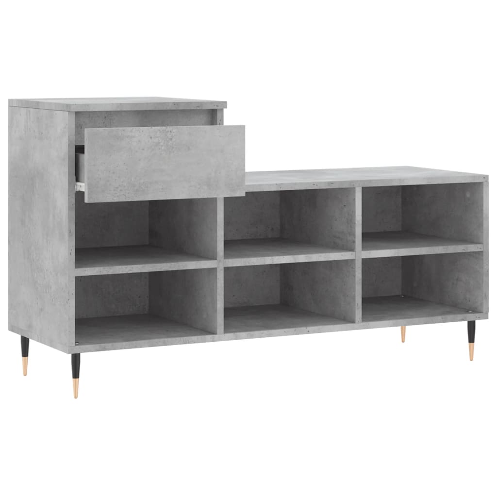 Scarpiera Grigio Cemento 102x36x60 cm in Legno Multistrato - homemem39