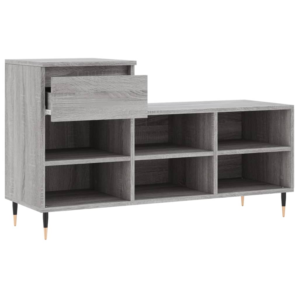 Scarpiera Grigio Sonoma 102x36x60 cm in Legno Multistrato - homemem39