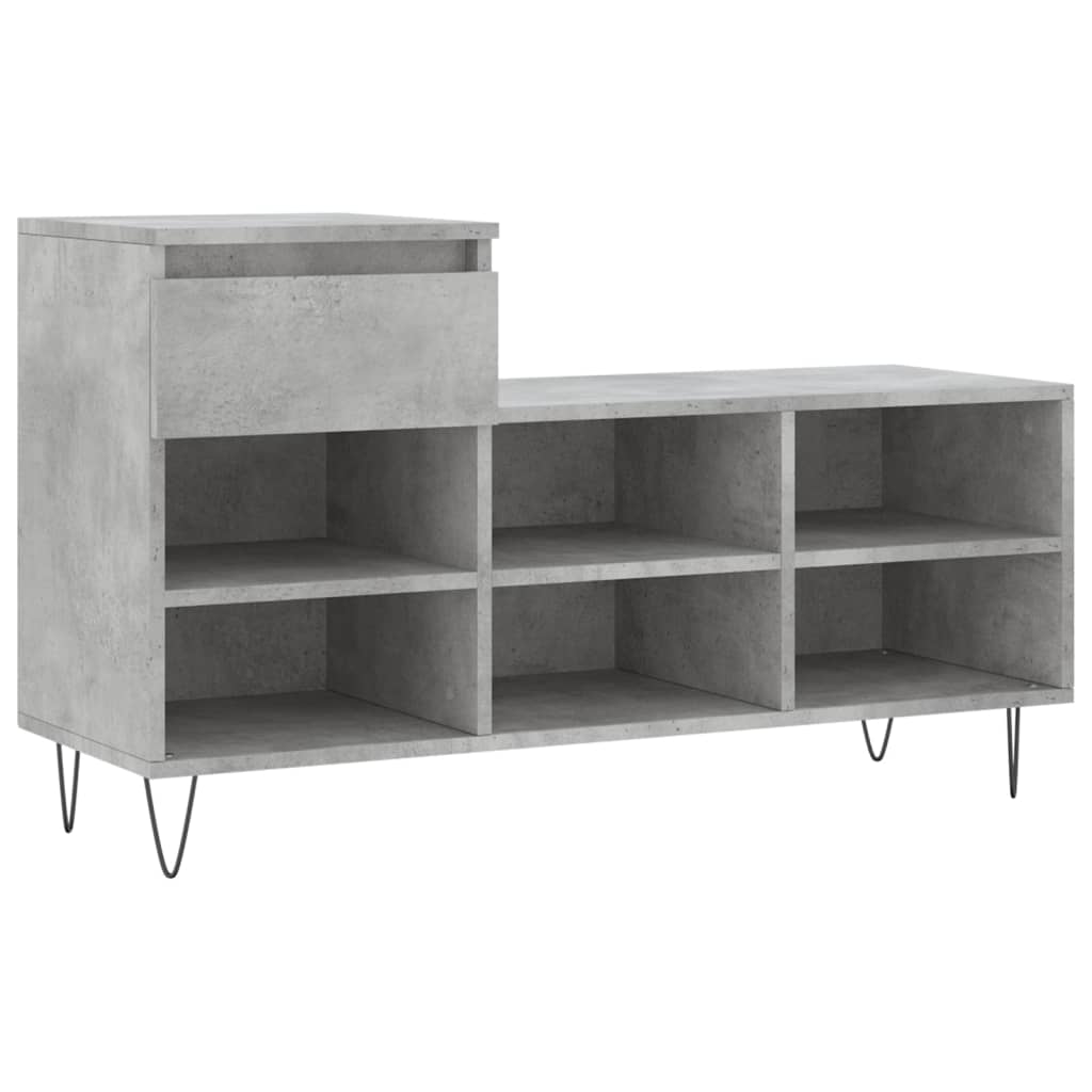 Scarpiera Grigio Cemento 102x36x60 cm in Legno Multistrato - homemem39