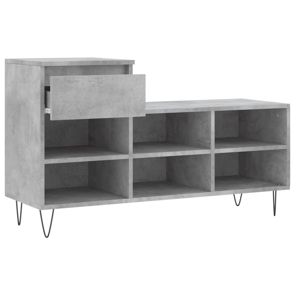 Scarpiera Grigio Cemento 102x36x60 cm in Legno Multistrato - homemem39