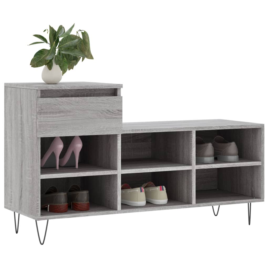 Scarpiera Grigio Sonoma 102x36x60 cm in Legno Multistrato - homemem39