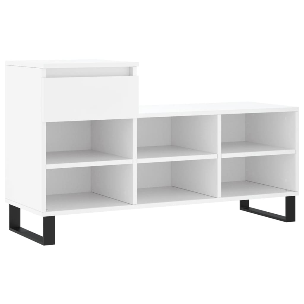 Scarpiera Bianca 102x36x60 cm in Legno Multistrato - homemem39