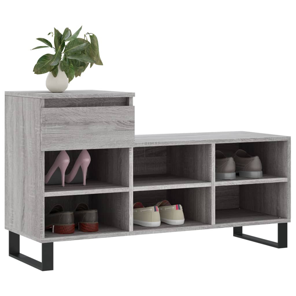 Scarpiera Grigio Sonoma 102x36x60 cm in Legno Multistrato - homemem39
