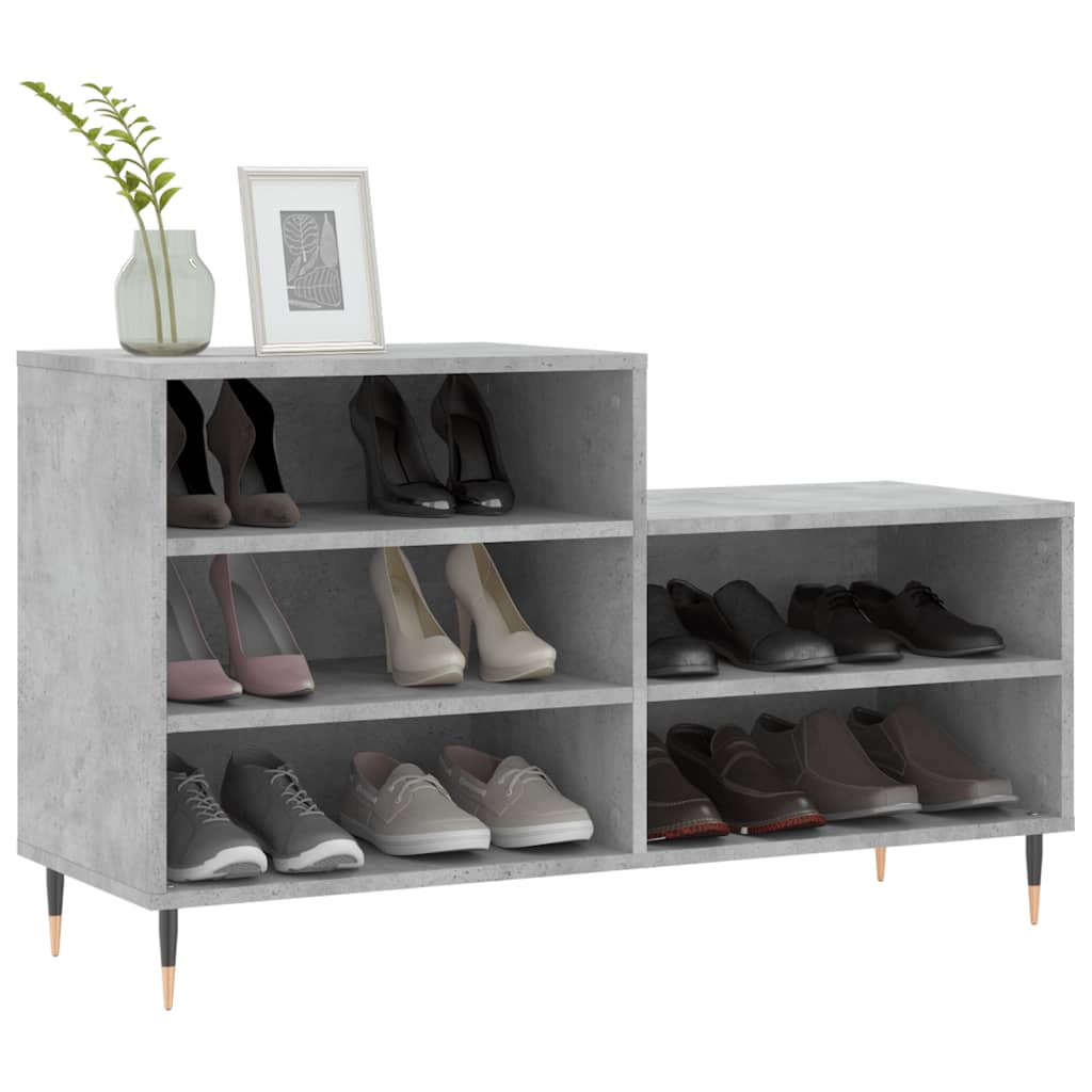 Scarpiera Grigio Cemento 102x36x60 cm in Legno Multistrato - homemem39