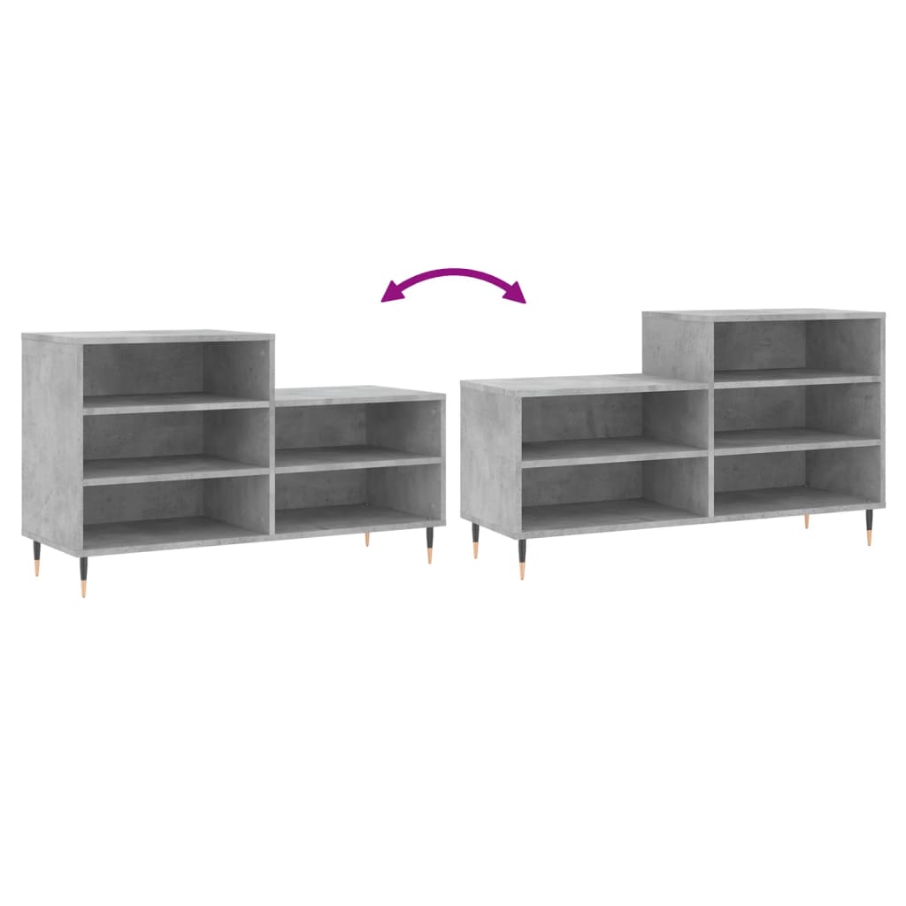 Scarpiera Grigio Cemento 102x36x60 cm in Legno Multistrato - homemem39