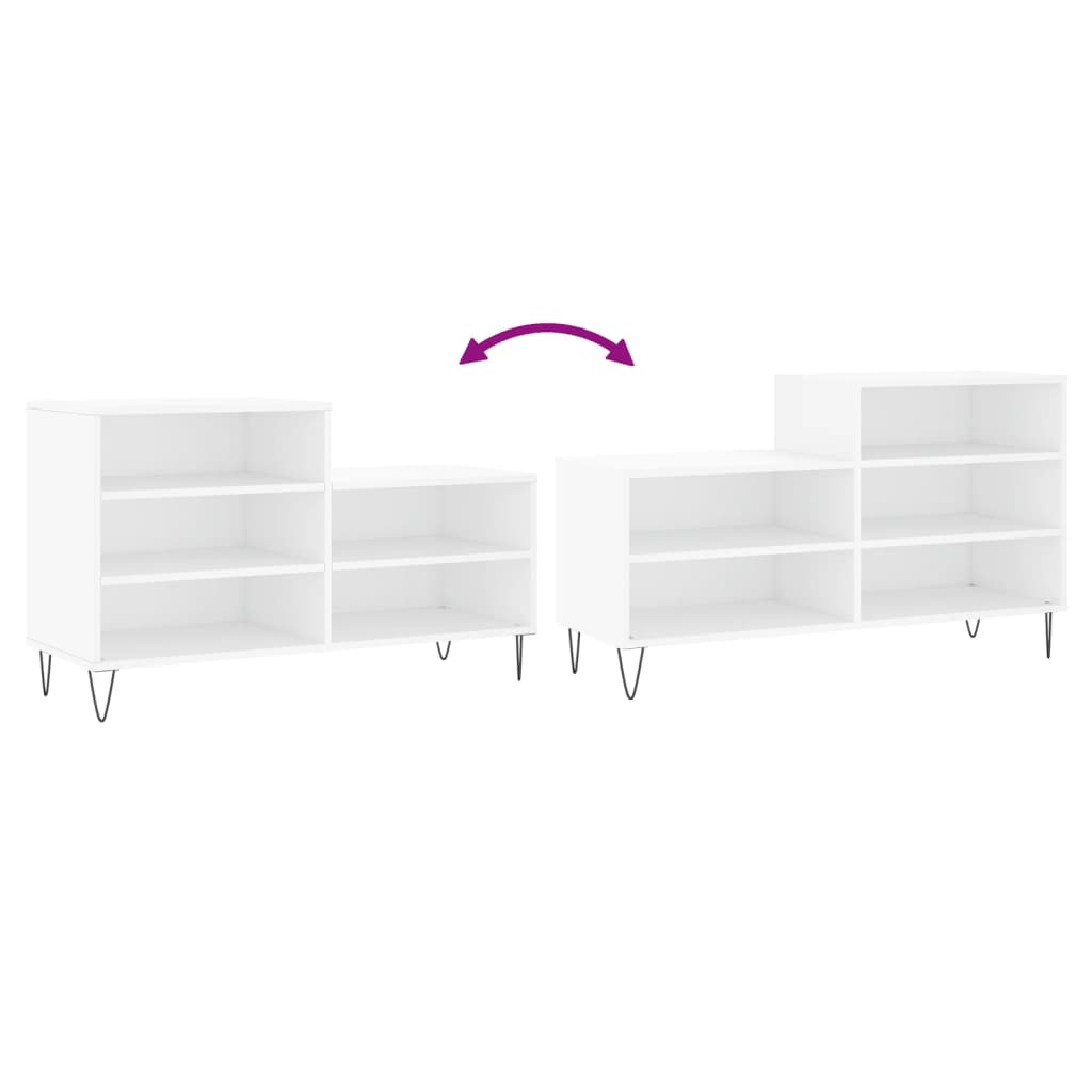 Scarpiera Bianca 102x36x60 cm in Legno Multistrato - homemem39