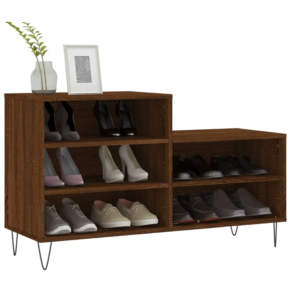 Scarpiera Rovere Marrone 102x36x60 cm in Legno Multistrato - homemem39