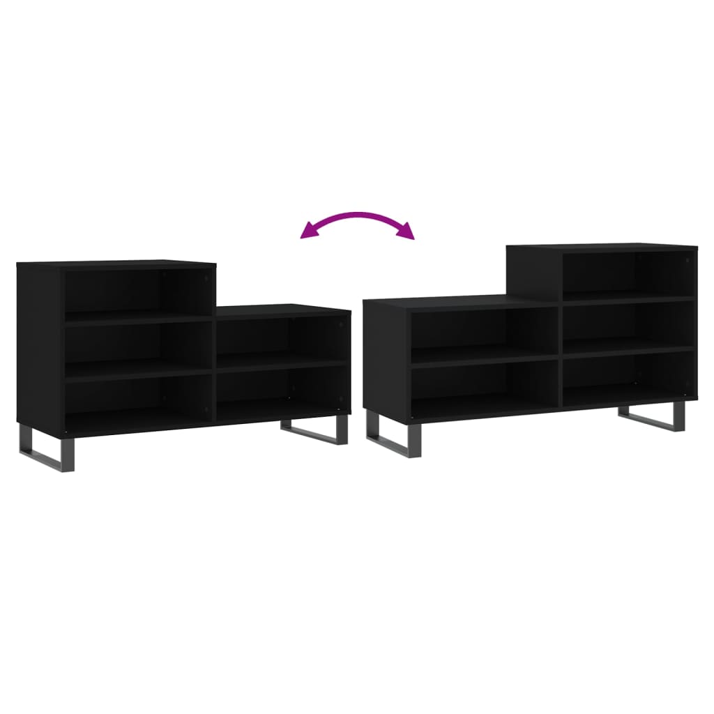 Scarpiera Nera 102x36x60 cm in Legno Multistrato - homemem39