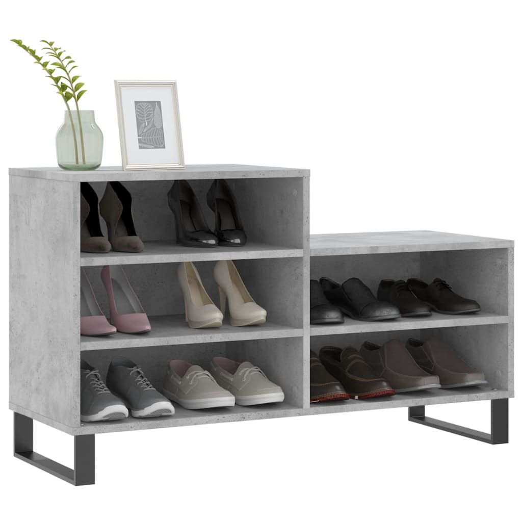 Scarpiera Grigio Cemento 102x36x60 cm in Legno Multistrato - homemem39