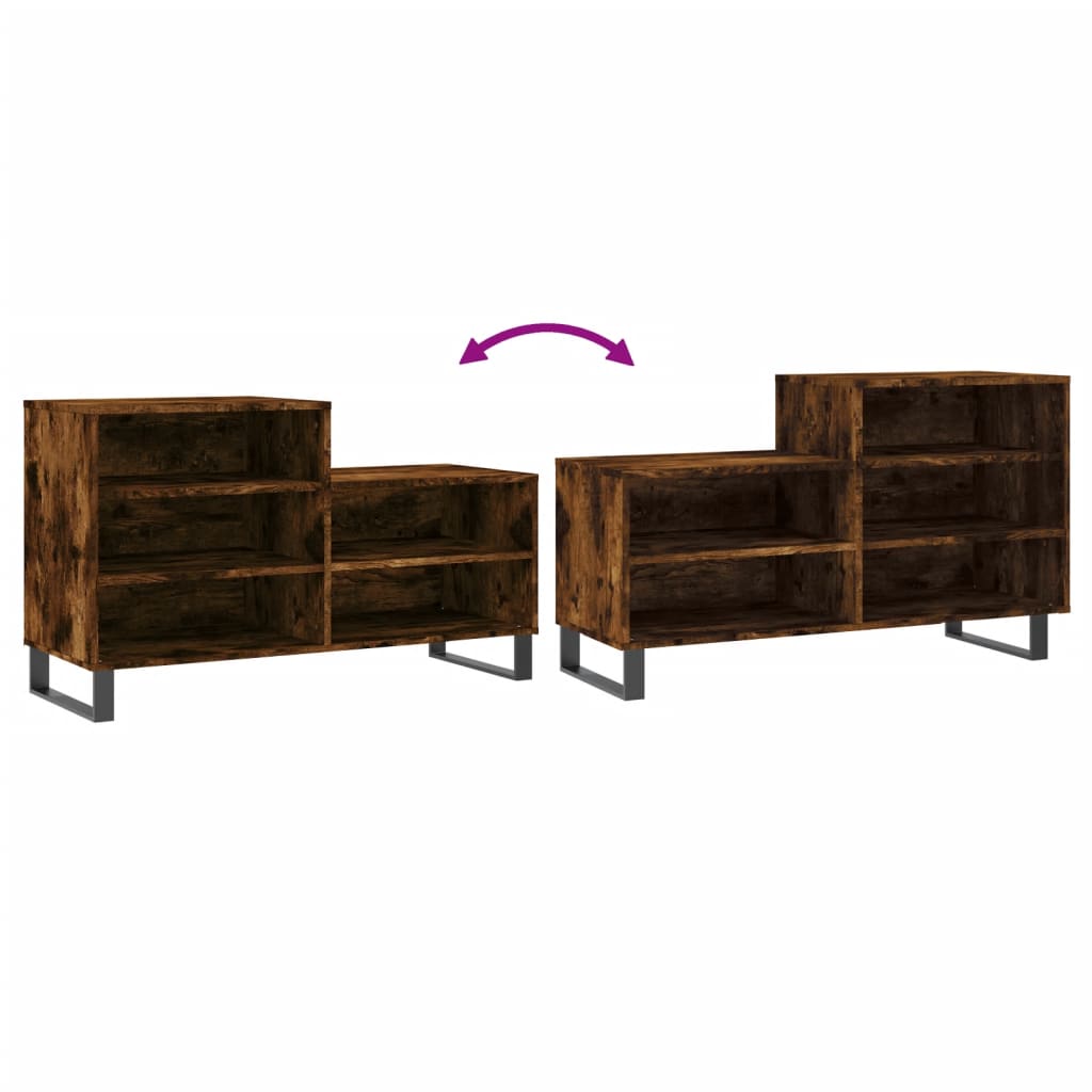 Scarpiera Rovere Fumo 102x36x60 cm in Legno Multistrato - homemem39