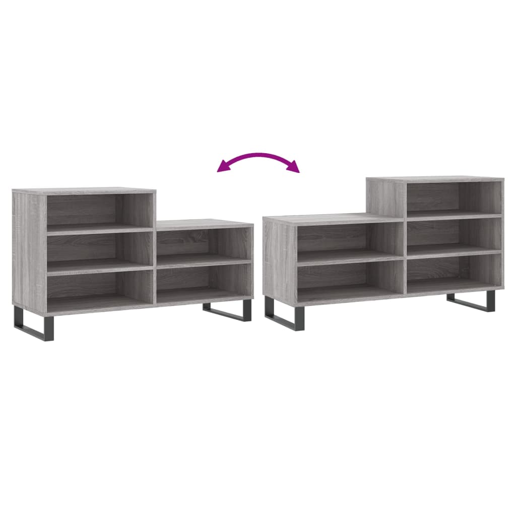 Scarpiera Grigio Sonoma 102x36x60 cm in Legno Multistrato - homemem39