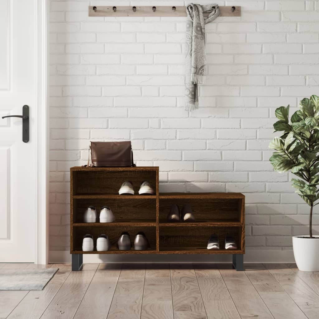Scarpiera Rovere Marrone 102x36x60 cm in Legno Multistrato - homemem39
