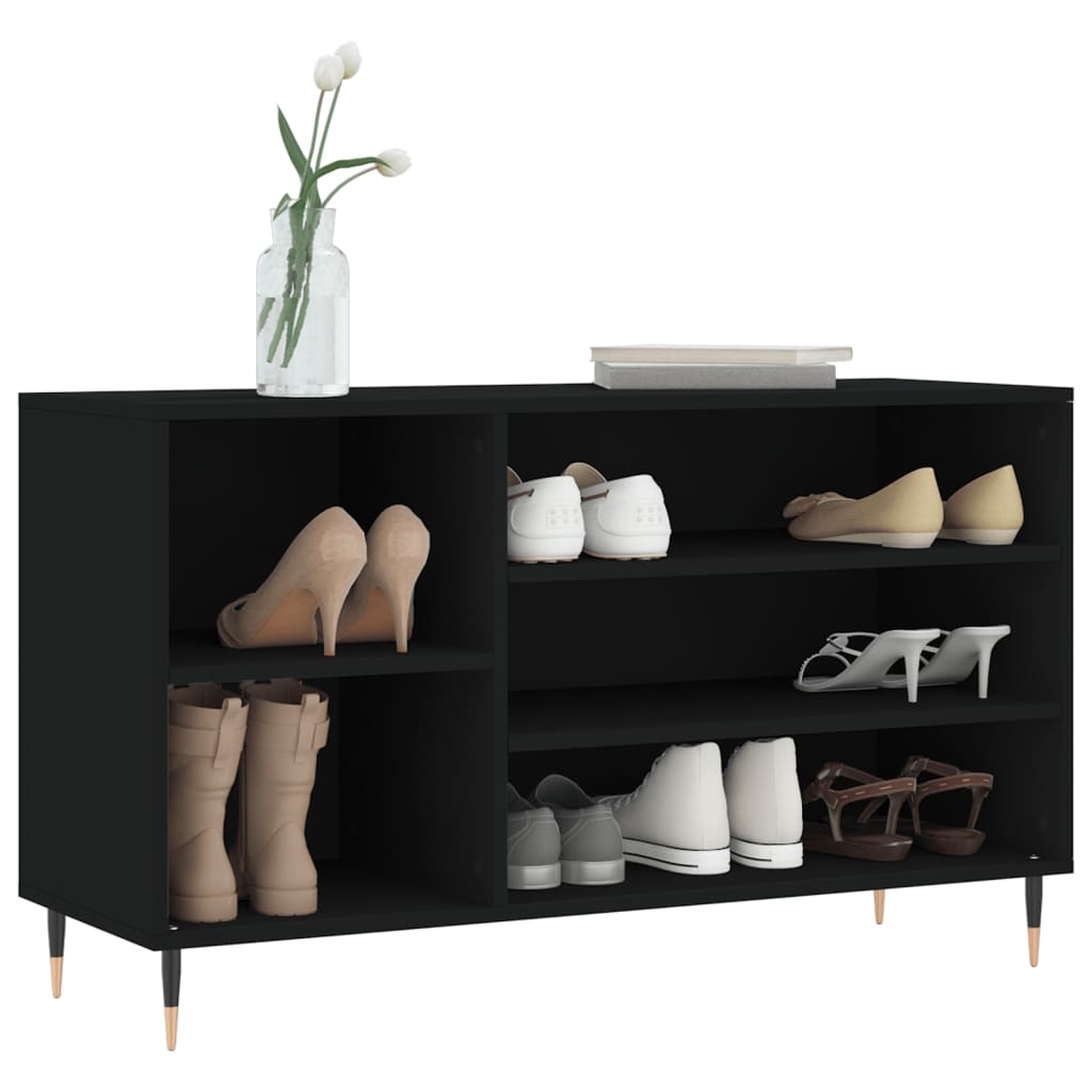 Scarpiera Nera 102x36x60 cm in Legno Multistrato - homemem39