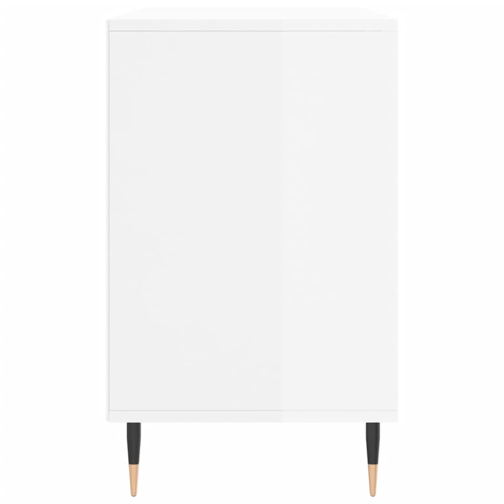 Scarpiera Bianco Lucido 102x36x60 cm in Legno Multistrato - homemem39