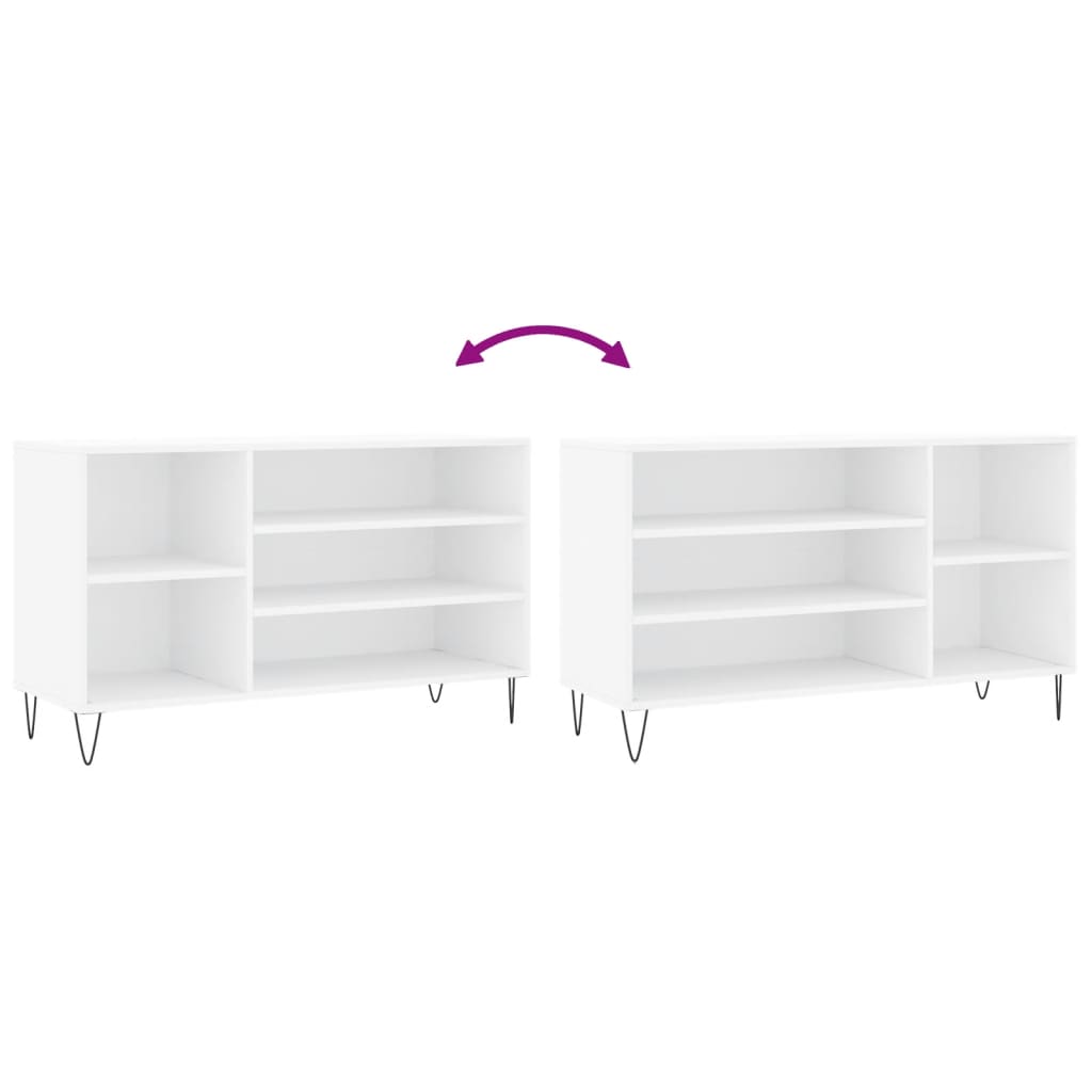 Scarpiera Bianca 102x36x60 cm in Legno Multistrato - homemem39