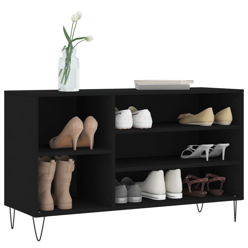 Scarpiera Nera 102x36x60 cm in Legno Multistrato - homemem39