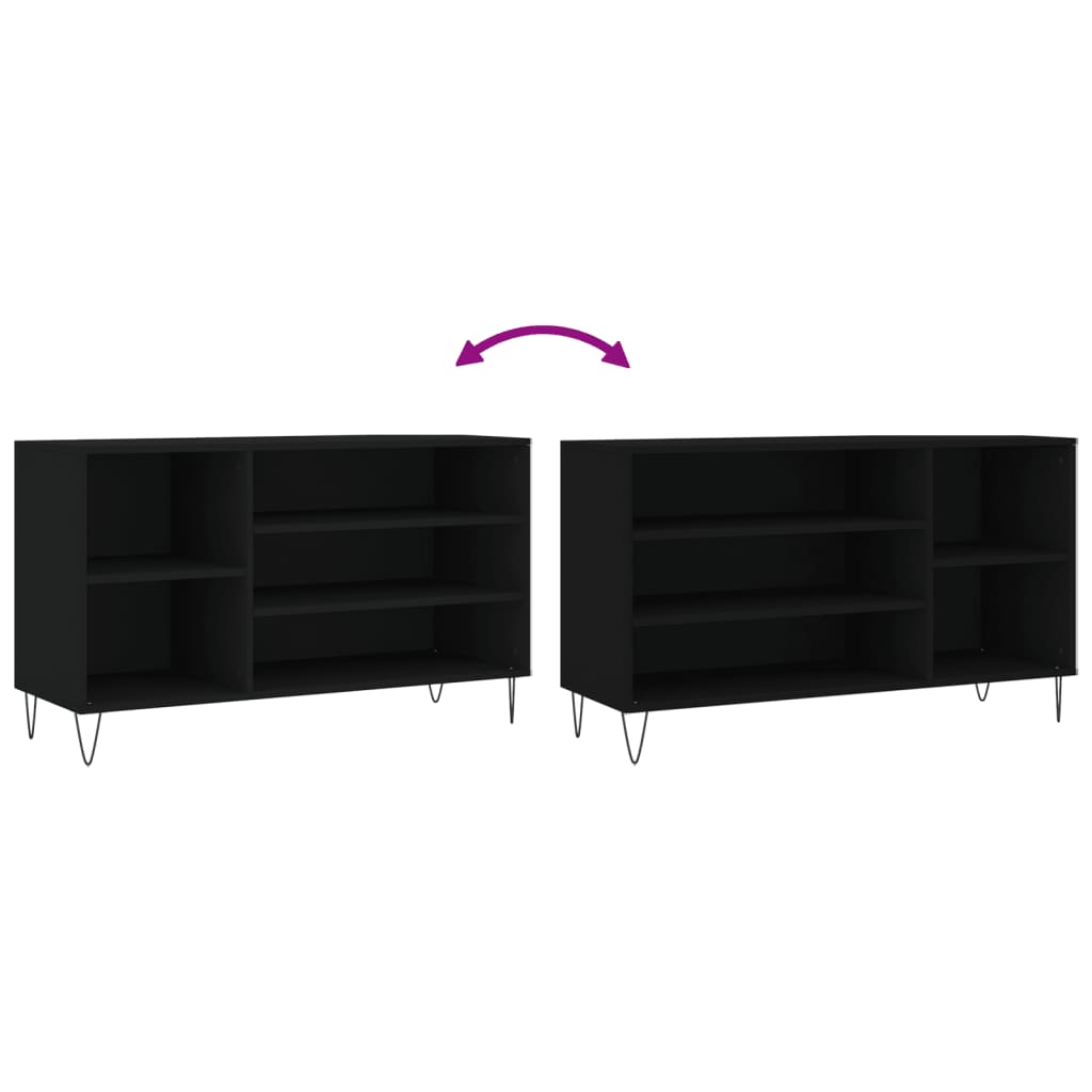 Scarpiera Nera 102x36x60 cm in Legno Multistrato - homemem39