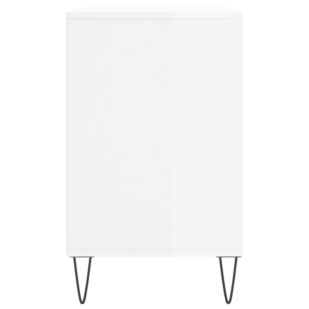Scarpiera Bianco Lucido 102x36x60 cm in Legno Multistrato - homemem39
