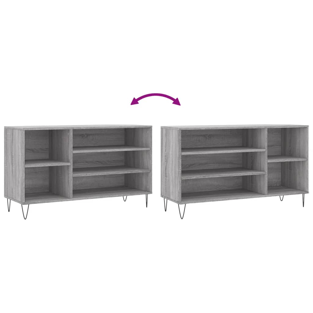 Scarpiera Grigio Sonoma 102x36x60 cm in Legno Multistrato - homemem39