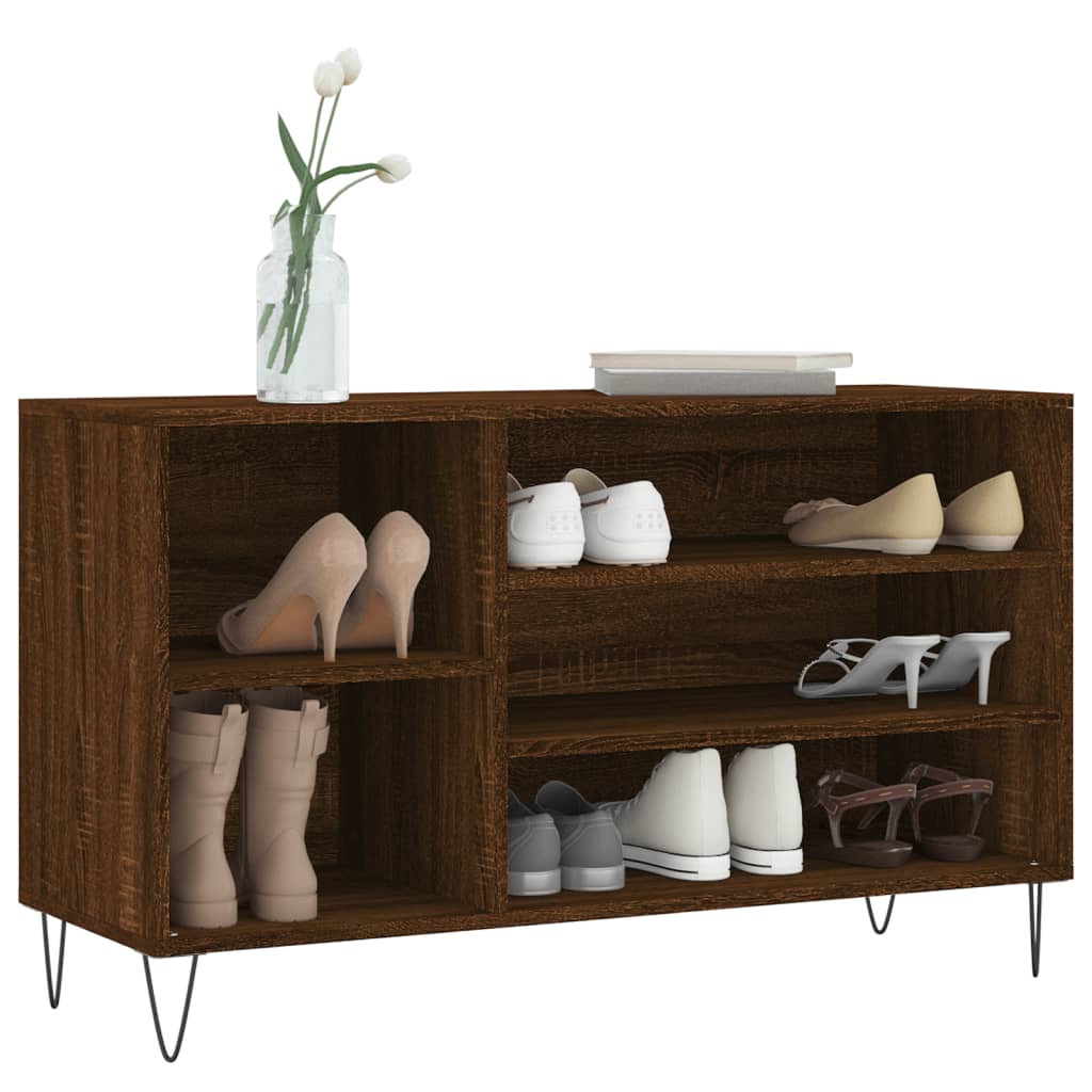 Scarpiera Rovere Marrone 102x36x60 cm in Legno Multistrato - homemem39