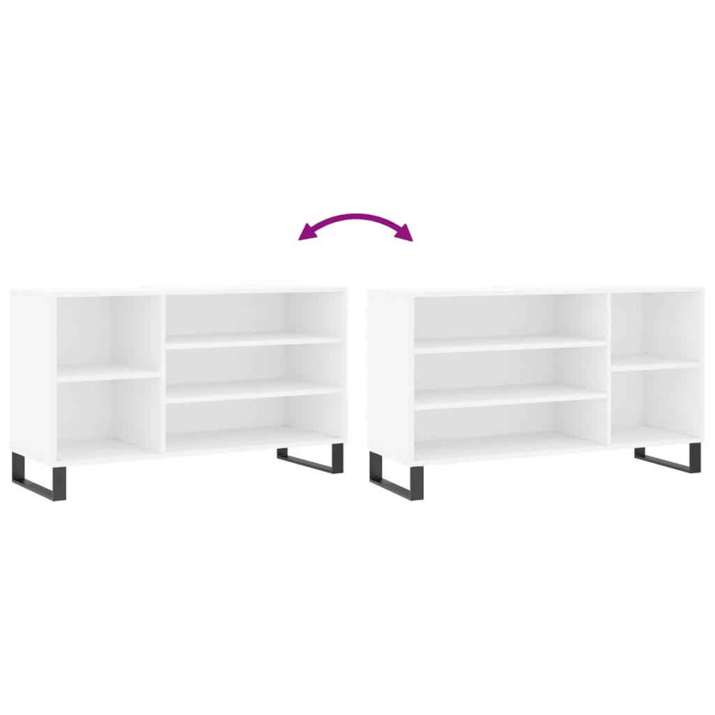 Scarpiera Bianca 102x36x60 cm in Legno Multistrato - homemem39