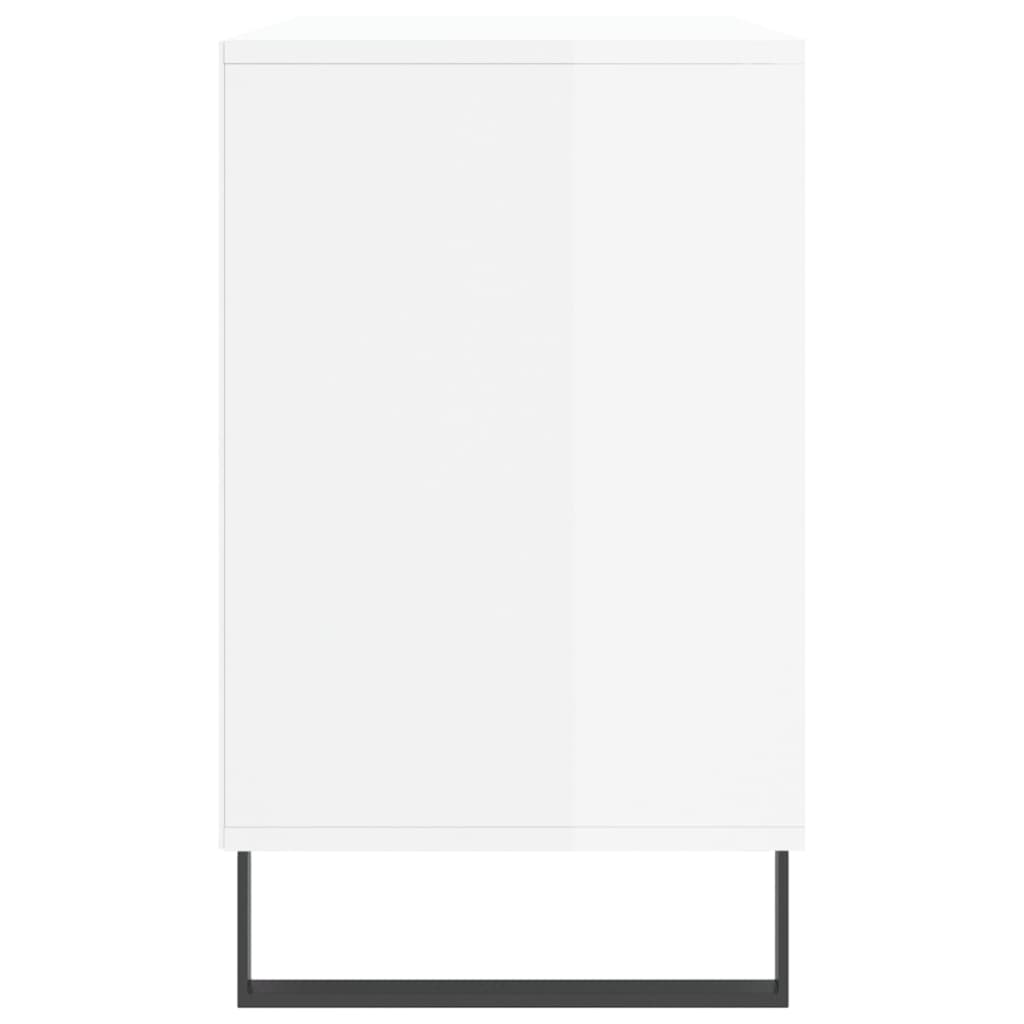 Scarpiera Bianco Lucido 102x36x60 cm in Legno Multistrato